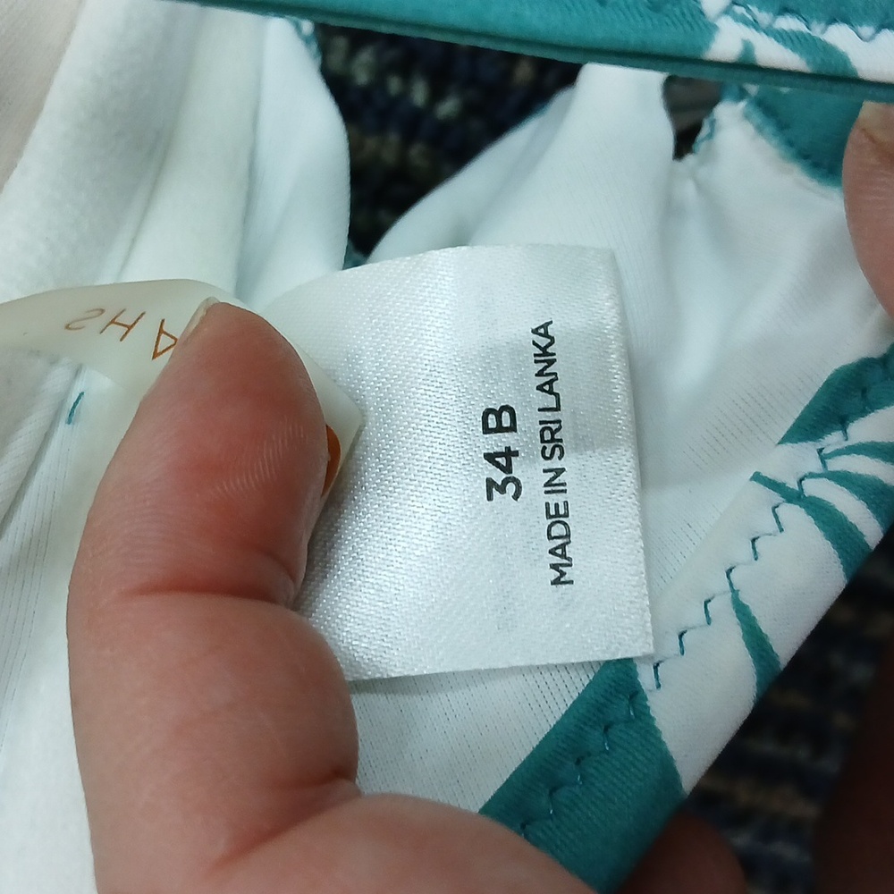 New Shade and Shore Teal floral bikini top 34b - Picture 5 of 6